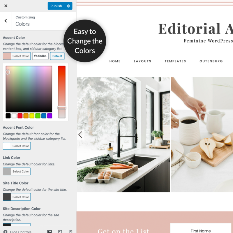 Editorial Avenue WordPress Theme Customizer