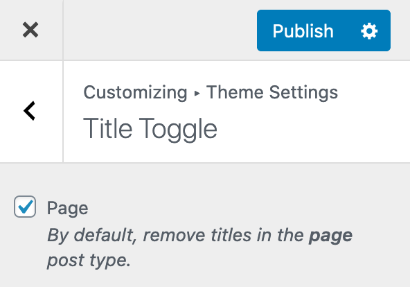 Toggle Page Title