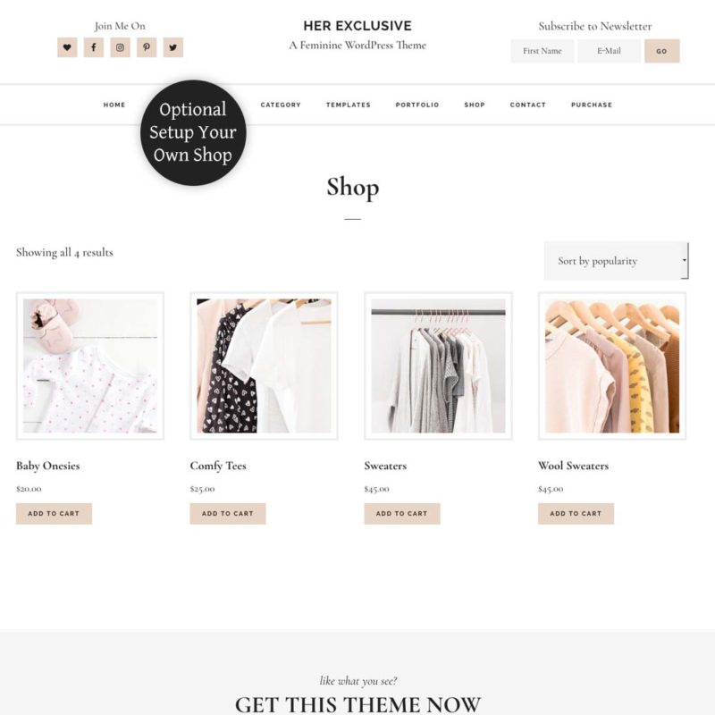 Her Exclusive WooCommerce Shop Page