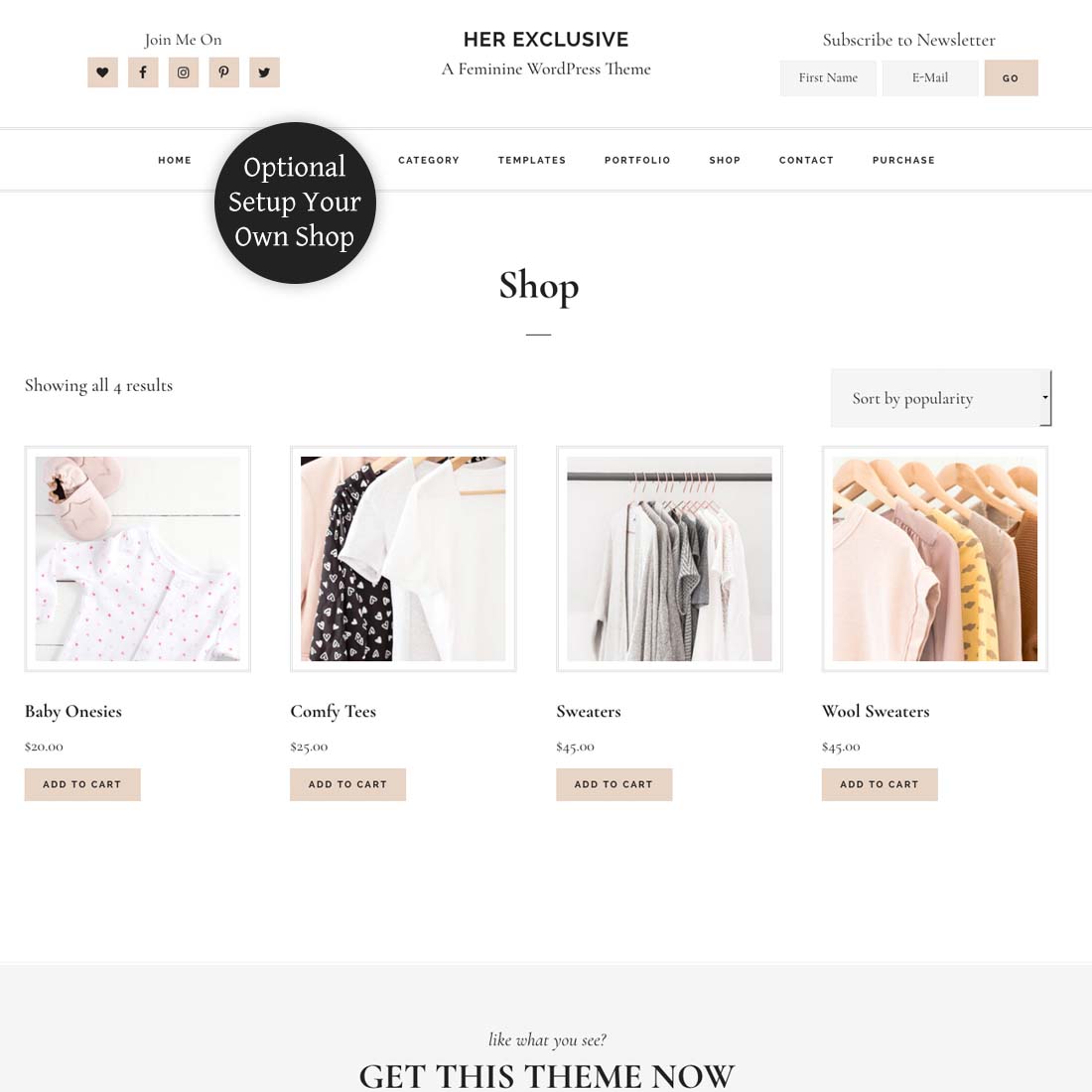 Her Exclusive WooCommerce Shop Page