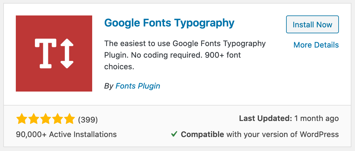 Google Fonts Typography Plugin
