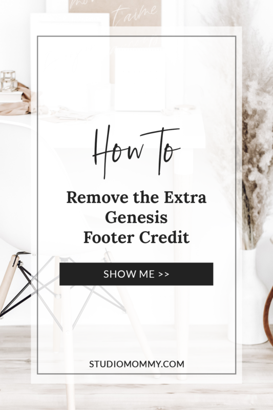 How To Remove The Extra Genesis Footer Credit · Studio Mommy