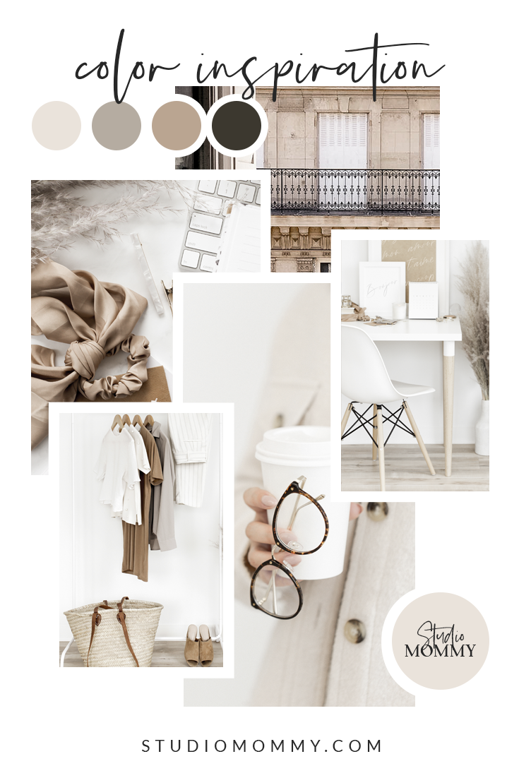 Mauve Mood Board Inspiration - An easy way to create a color palette for your business is by creating a mood board.  A mood board is a collage of various photos and shapes that show your favorite color schemes.  A mood board makes them easy to visualize.  Here is an example of a mood board I created...