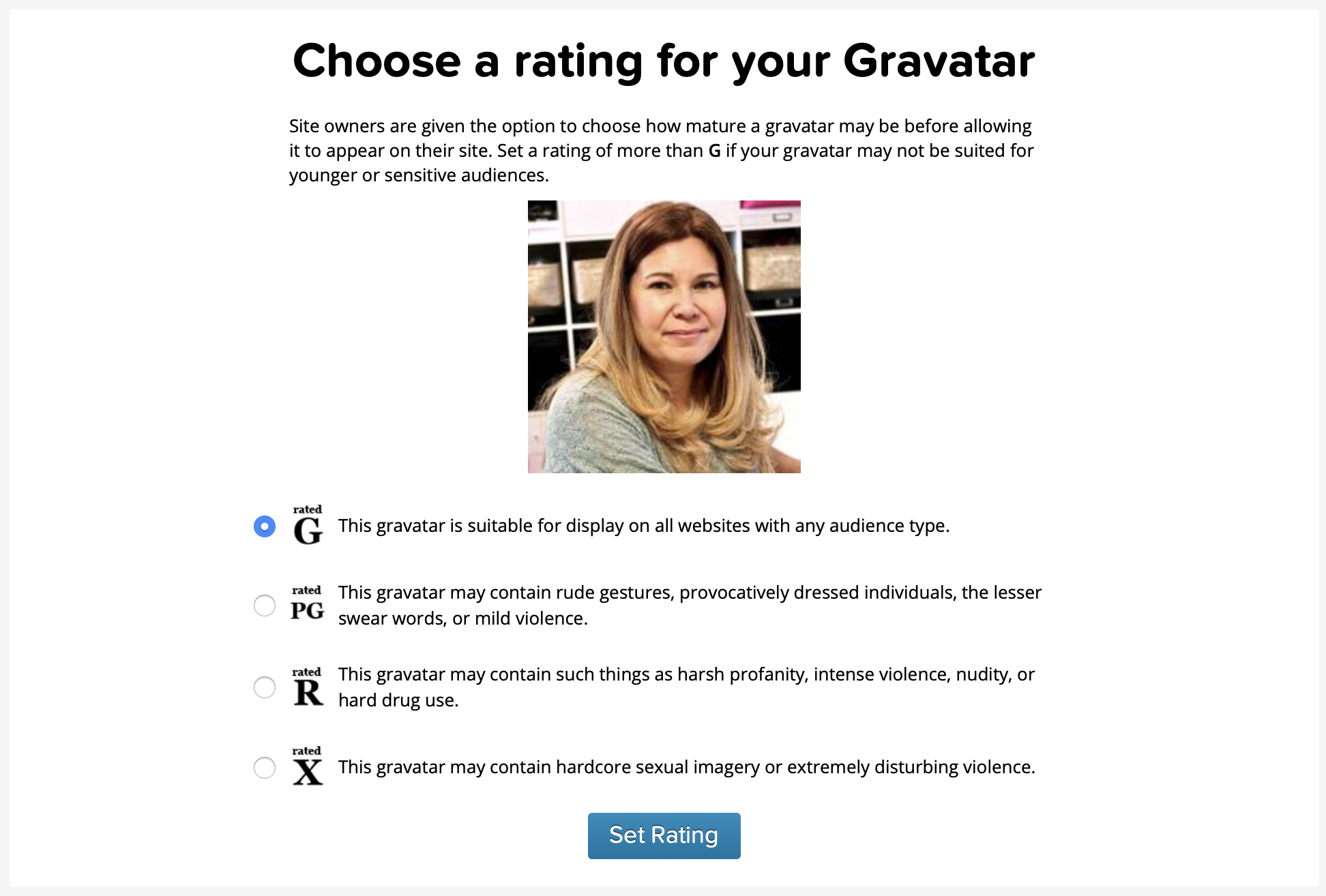 Gravatar Choose Rating