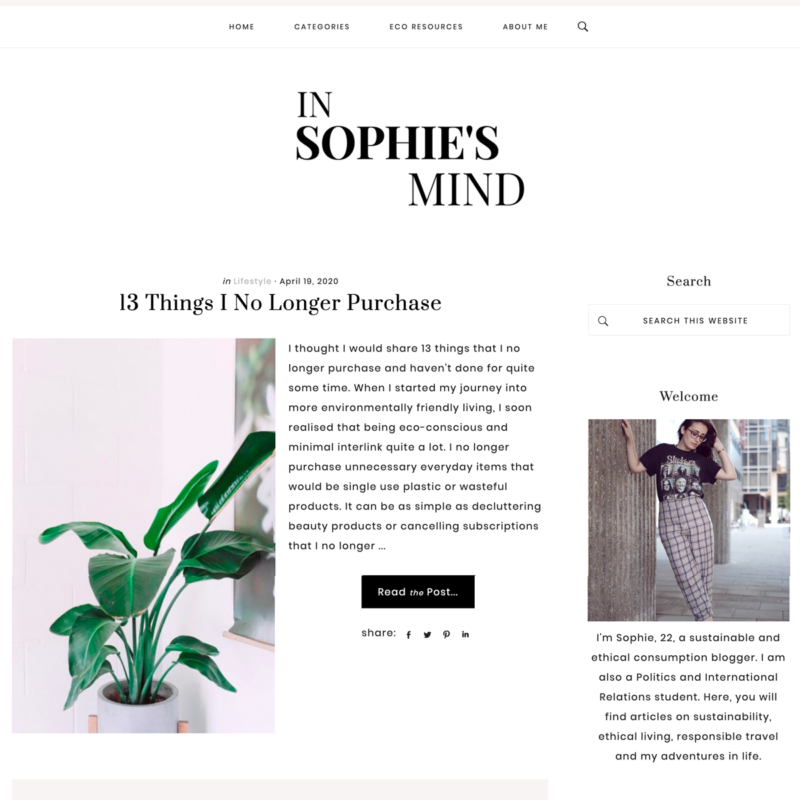 In Sophie's Mind WordPress Blog