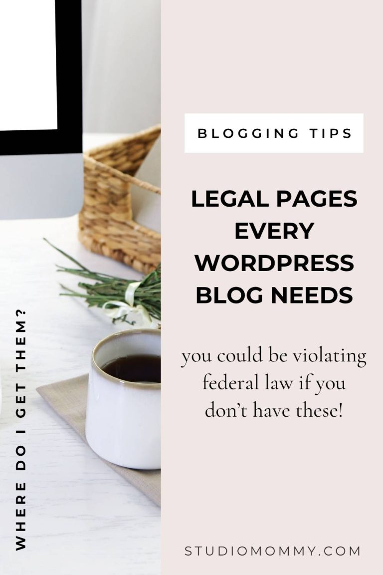 You’ve got the topics nailed down, the shiny new website, your fun new social media graphics picked out, and your adorable dog/cat/child is ready to play model for all the pictures you could possibly want to post… you’re almost ready to announce the launch of your brand spankin’ new blog! But woah… hold up for just a minute, buckaroo! Have you posted your Privacy Policy and Terms and Conditions legal pages on your site yet? www.studiomommy.com