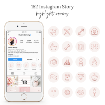 Blush & Rose Gold Instagram Highlight Covers · Studio Mommy