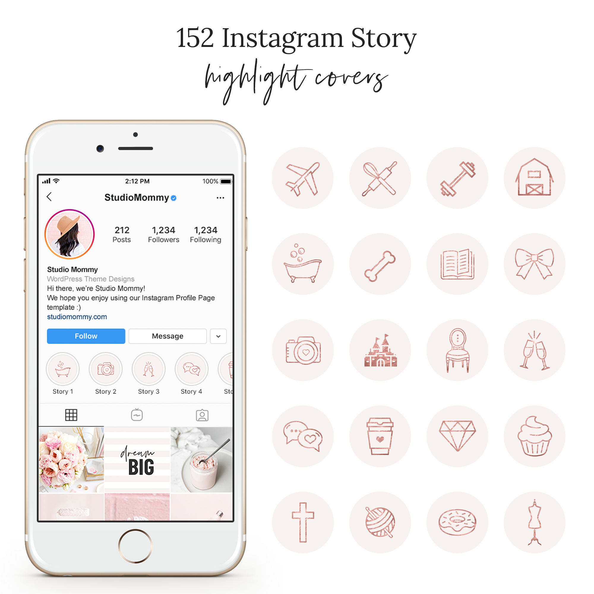 Blush Instagram Highlight Covers
