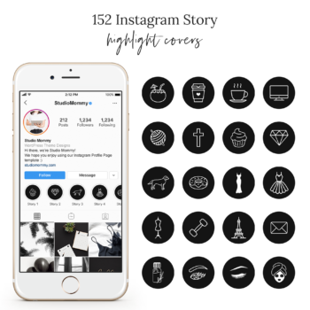 Black Instagram Highlight Covers · Studio Mommy