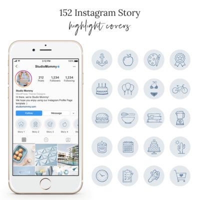 Blue Instagram Highlight Covers · Studio Mommy