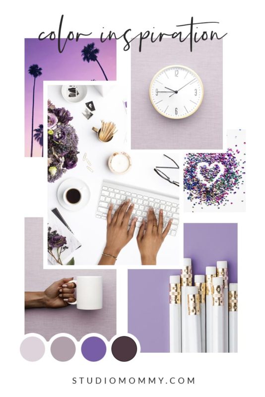 Purple, Soft Purple, Lilac Color Palette Mood Board