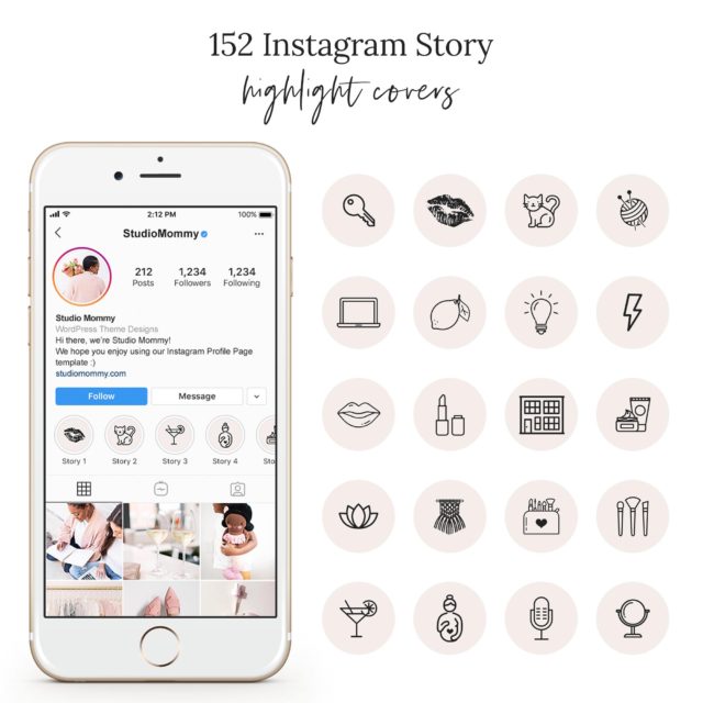 Black Instagram Highlight Covers · Studio Mommy