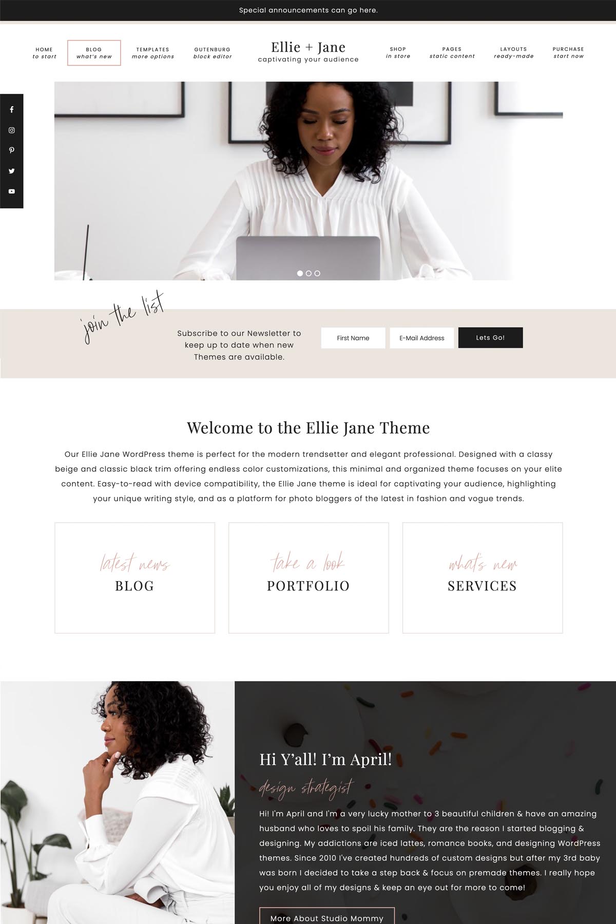 Ellie Jane Premium WordPress Theme
