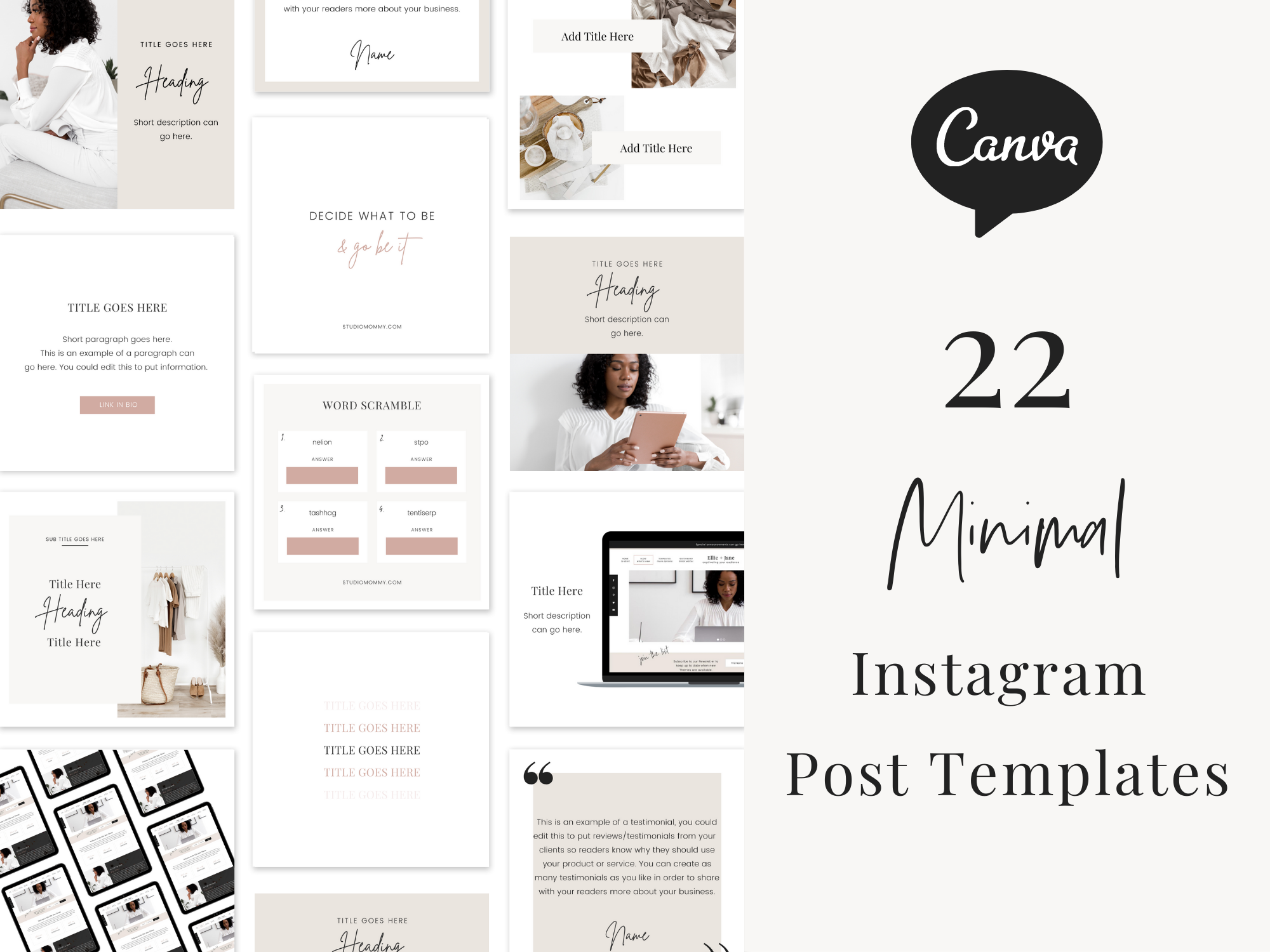 Minimal Instagram Post Templates · Studio Mommy