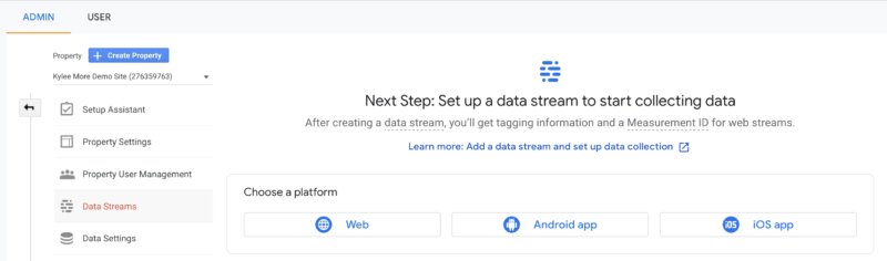 Google Analytics Data Stream