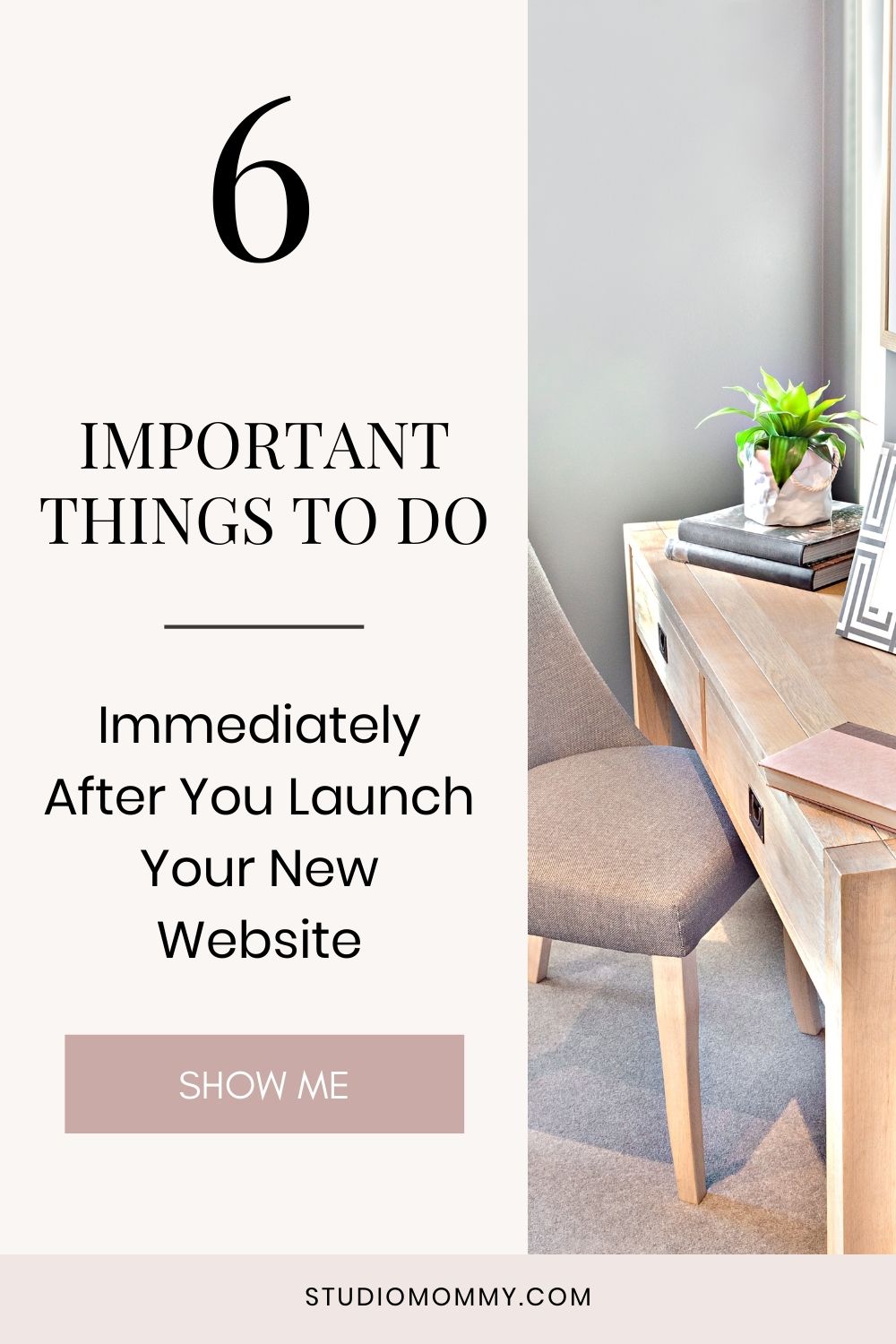 In the last blog post, we talked about important things to do before launching your website.  Today, I want to discuss things to do AFTER you launch your website.  Believe it or not, these six things to immediately do after you launch your website will help grow your following and increase your website traffic. #studiomommy