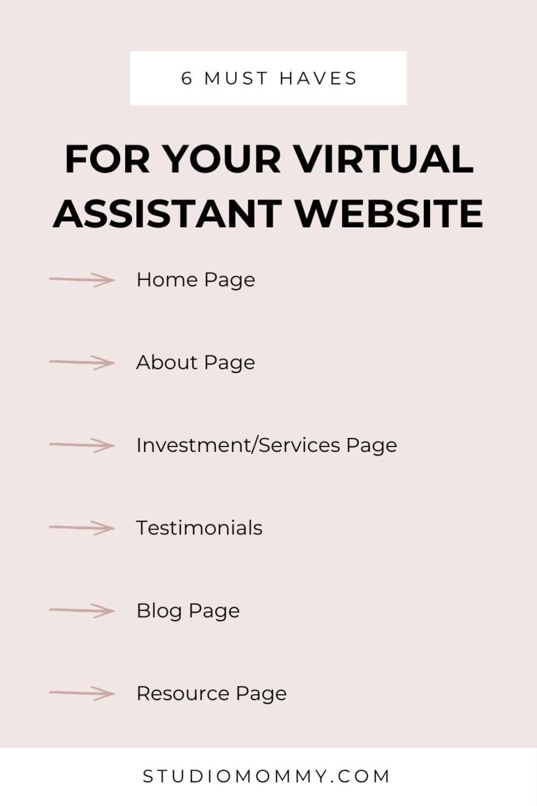 If you plan to become a Virtual Assistant (VA), one of the most critical ways to build a successful virtual assistant business, from day one,  is to have a website.  Having a website shows potential clients that you are a legitimate business.  It’s a great way to earn the trust of a potential client. studiomommy.com