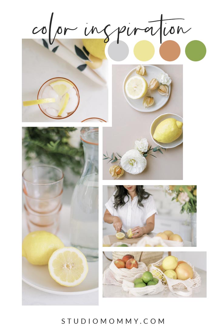 Yellow Mood Board Color Palette Inspiration A color palette is essential to creating your branding, logo, and WordPress theme. Here is a helpful mood board tool for your branding inspiration. After creating the Best Feminine Font Pairings, I wanted to incorporate some mood boards for color inspiration as well. by Studio Mommy