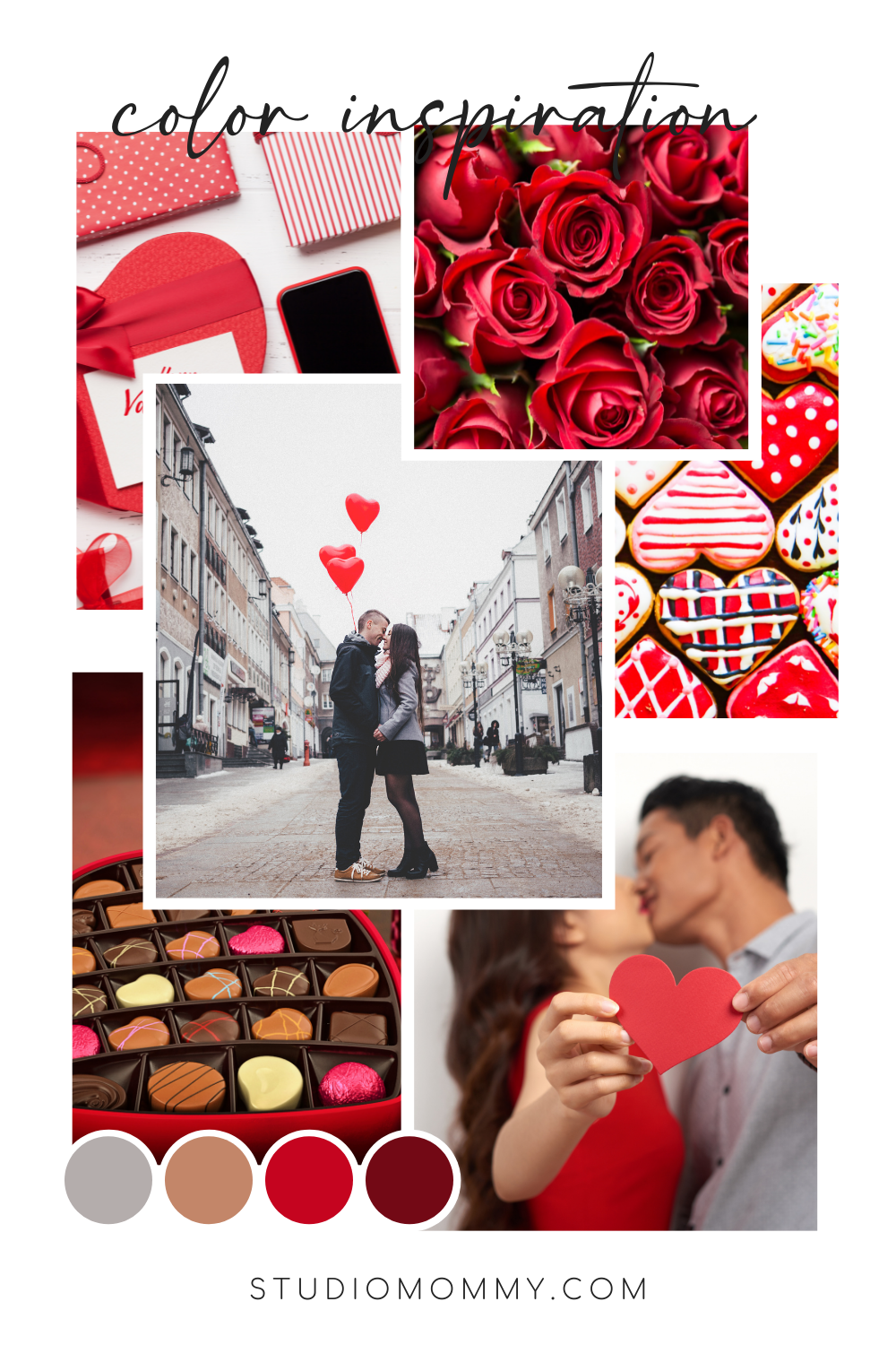 Gray, Brown, Red and Maroon Color Palette for your mood boards and color inspiration by Studio Mommy for WordPress Themes