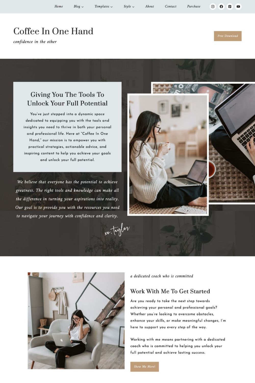Coffee In One Hand WordPress Theme by Studio Mommy